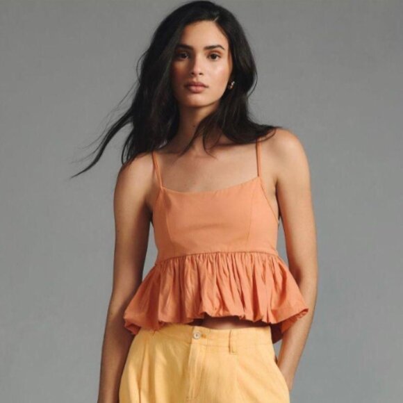 Brand New MAEVE RUFFLED BUBBLE-HEM CROPPED TANK - Picture 7 of 12
